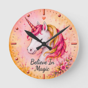 Believe In Magic Unicorn Wall Clock