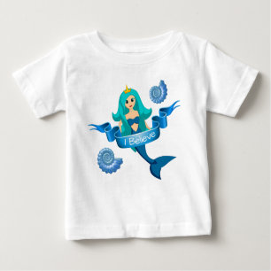 Believe in Mermaid Princess Baby T-Shirt