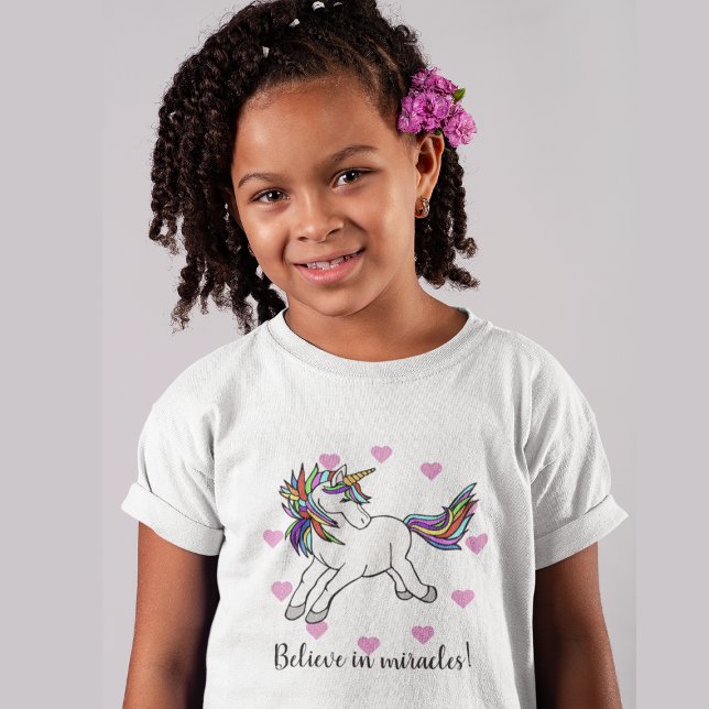 Believe in Miracles! Unicorn T-Shirt - Customise (Creator Uploaded)