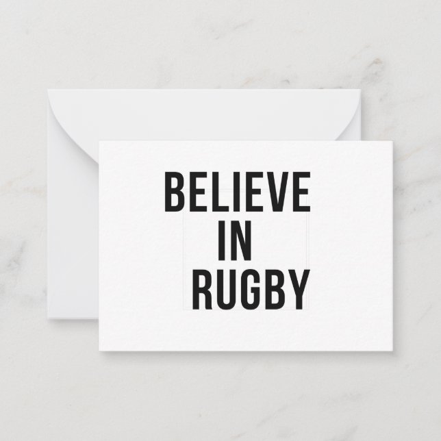 BELIEVE IN RUGBY CARD (Front)