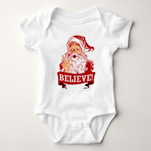 Believe In Santa Claus Baby Bodysuit