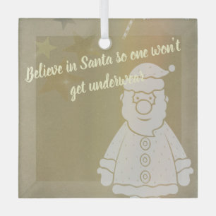 Believe in Santa Glass Tree Decoration