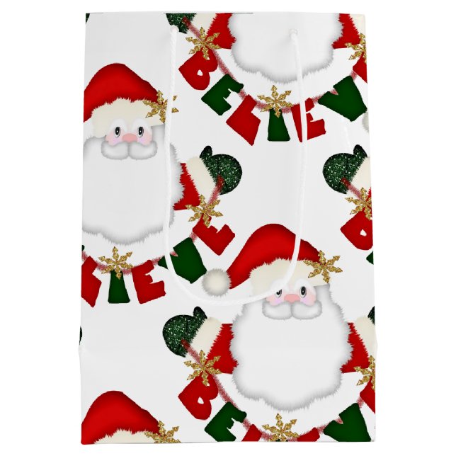 Believe in Santa-WHITE-GIFT BAG m (Back)