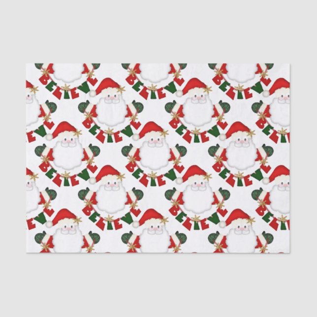 Believe in Santa-WHITE-TISSUE WRAPPING PAPER (Front)