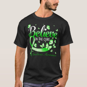 Believe In The Cure Scoliosis Awareness Butterfly T-Shirt