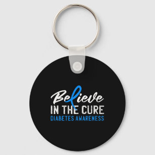 Believe in the Cure T1D Type 1 Diabetes Awareness  Key Ring