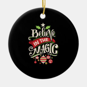 believe in the magic christmas ceramic tree decoration
