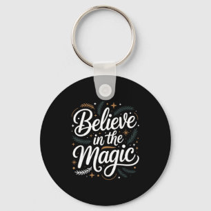 Believe In The Magic Christmas Insred Holiday Remi Key Ring