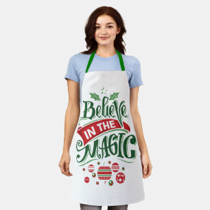 Believe in the Magic Christmas Typography Apron