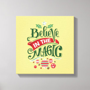 Believe in the Magic Christmas Typography Canvas Print