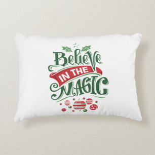 Believe in the Magic Christmas Typography Decorative Cushion
