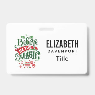 Believe in the Magic Christmas Typography ID Badge