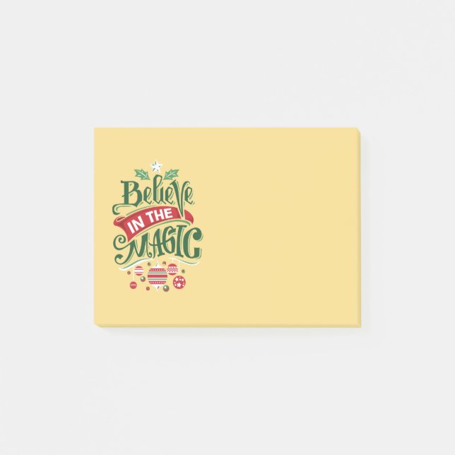 Believe in the Magic Christmas Typography Post-it Notes (Front)