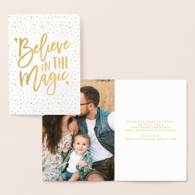 Believe In The Magic | Foil Holiday Photo Card (Display)