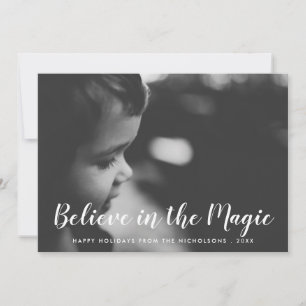Believe In The Magic Handwritten Holiday Photo