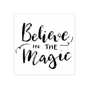 Believe In The Magic Handwritten Holiday Script Rubber Stamp