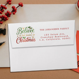 Believe in the Magic of Christmas Classic Simple Envelope