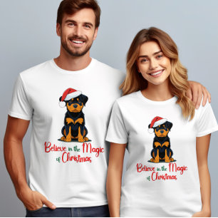 Believe in the magic of Christmas Cute Dog T-Shirt