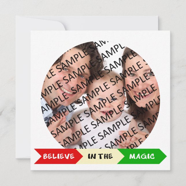 Believe in the Magic of Christmas Flat Photo Card (Front)