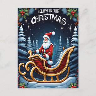 Believe in the Magic of Christmas Holiday Postcard