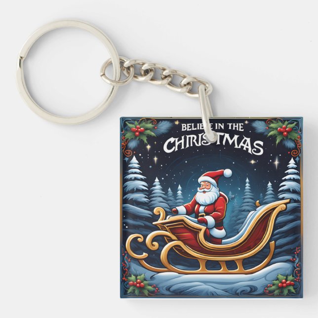 Believe in the Magic of Christmas  Key Ring (Front)