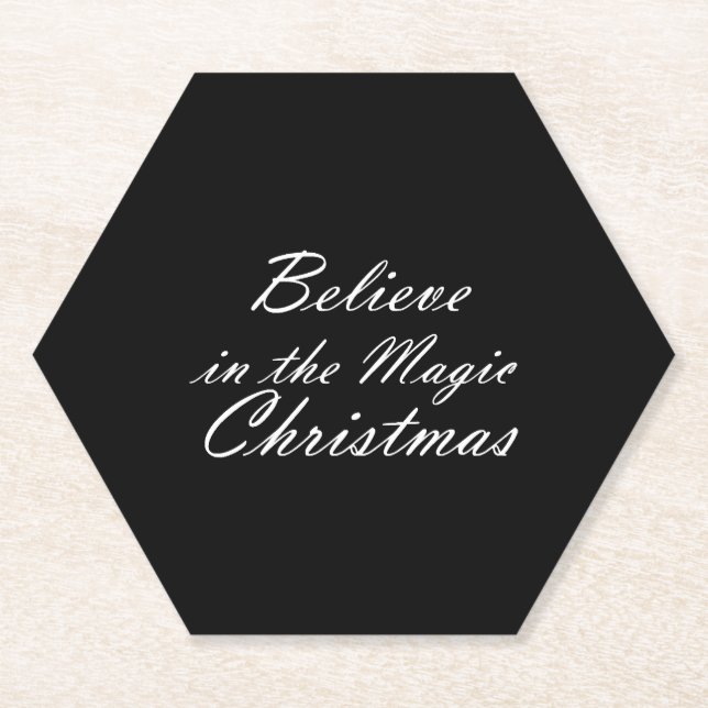 Believe in the Magic of Christmas Paper Coaster (Front)