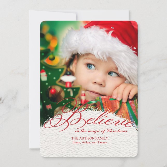 Believe In The Magic Of Christmas Photo Card 2 (Front)