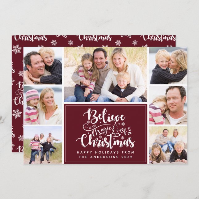 Believe in the Magic of Christmas Photo Holiday Card (Front/Back)