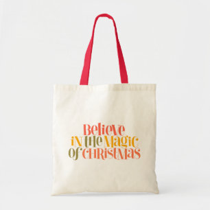Believe in the Magic of Christmas - Retro Style Tote Bag