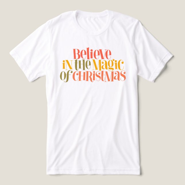 Believe in the Magic of Christmas - Retro Style Tri-Blend Shirt (Design Front)