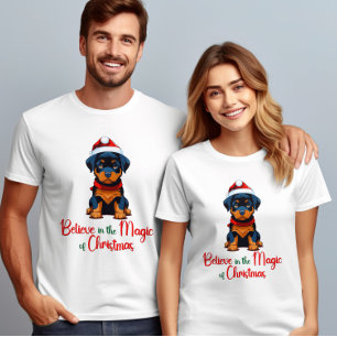 Believe in the magic of Christmas Santa Dog T-Shirt