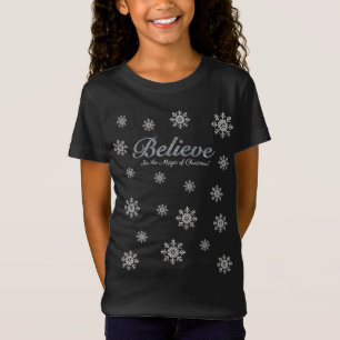 Believe in the Magic of Christmas Silver Kids T-Shirt