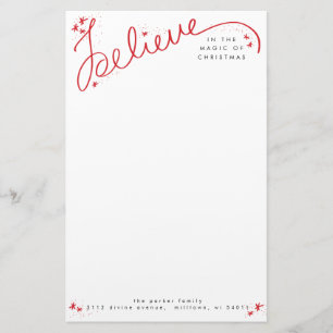 Believe in the Magic of Christmas Stationery