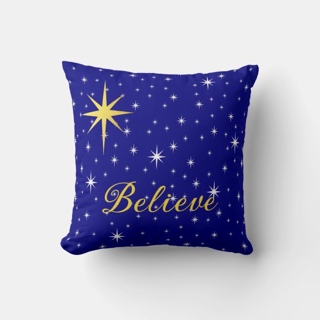 Believe in the Magic of Christmas Throw Pillow (Front)