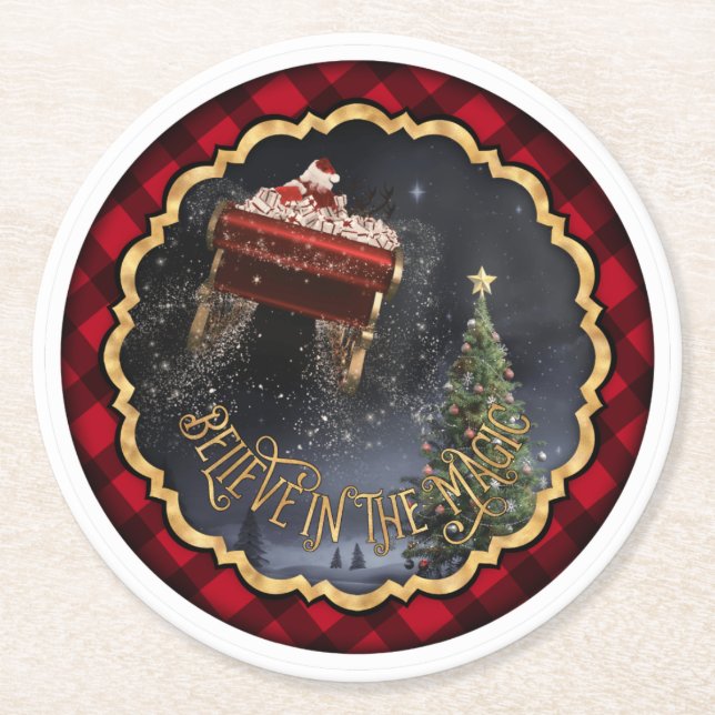Believe in the Magic Round Paper Coaster (Front)