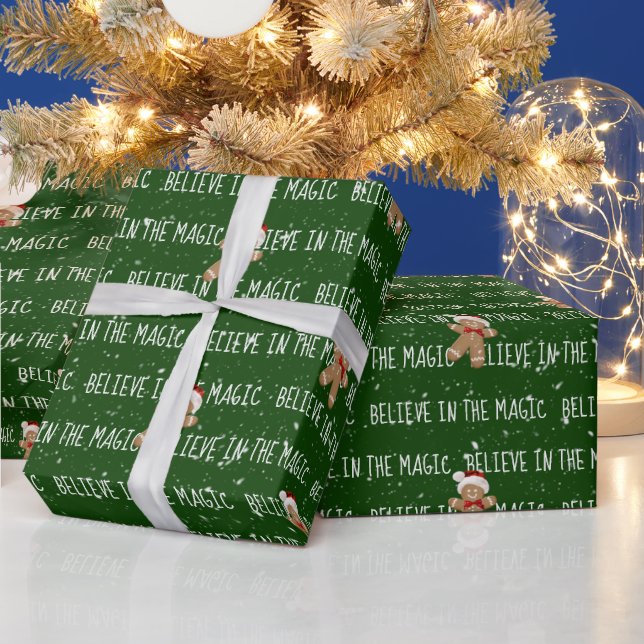 BELIEVE IN THE MAGIC Text  Wrapping Paper (Holidays)