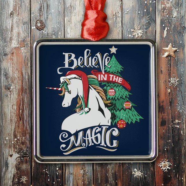 Believe in the Magic Unicorn Christmas Metal Tree Decoration (Creator Uploaded)