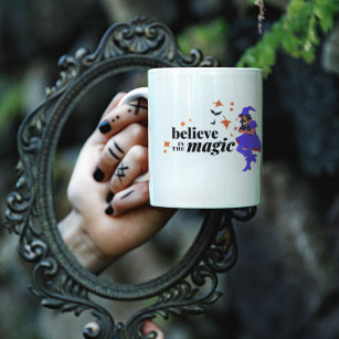 Believe in the Magic Witch Halloween Two-Tone Coffee Mug