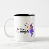 Believe in the Magic Witch Halloween Two-Tone Coffee Mug (Left)