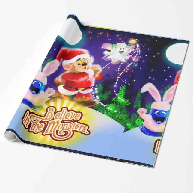 Believe in the Monsters Wrapping Paper (Unrolled)
