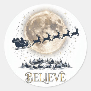 Believe in the Sleigh Christmas Sticker