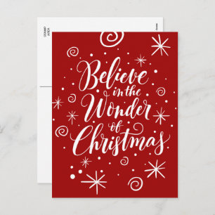Believe in the Wonder of Christmas Christian Magic Holiday Postcard