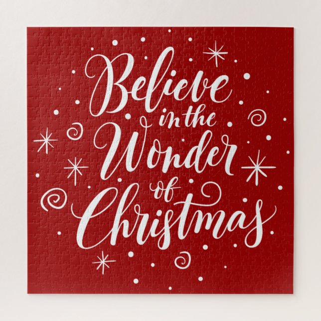 Believe in the Wonder of Christmas Lettering Jesus Jigsaw Puzzle (Vertical)