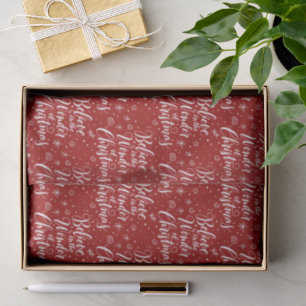 Believe in the Wonder of Christmas Lettering Red Tissue Paper