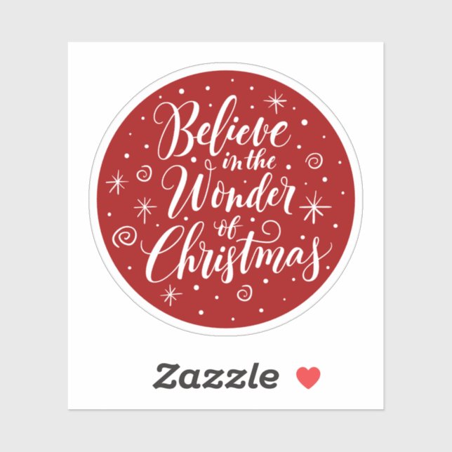 Believe in the Wonder of Christmas Lettering Round (Sheet)