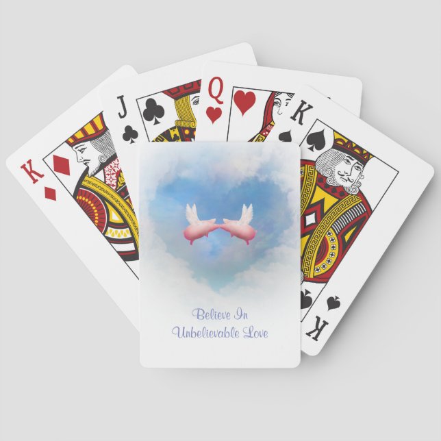 Believe In Unbelievable Love Playing Cards (Back)