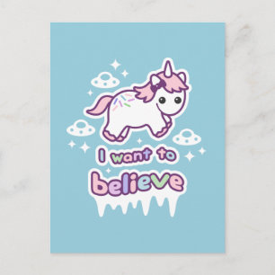 Believe in Unicorns and Aliens Postcard