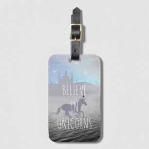 Believe in Unicorns Whimsical Art Luggage Tag