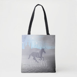Believe in Unicorns Whimsical Art Tote Bag