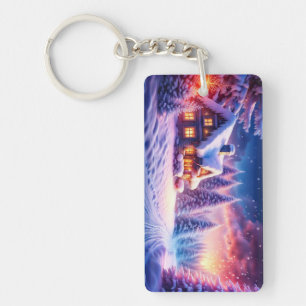 Believe in Winter Magic - Cosy Cabin Keychain
